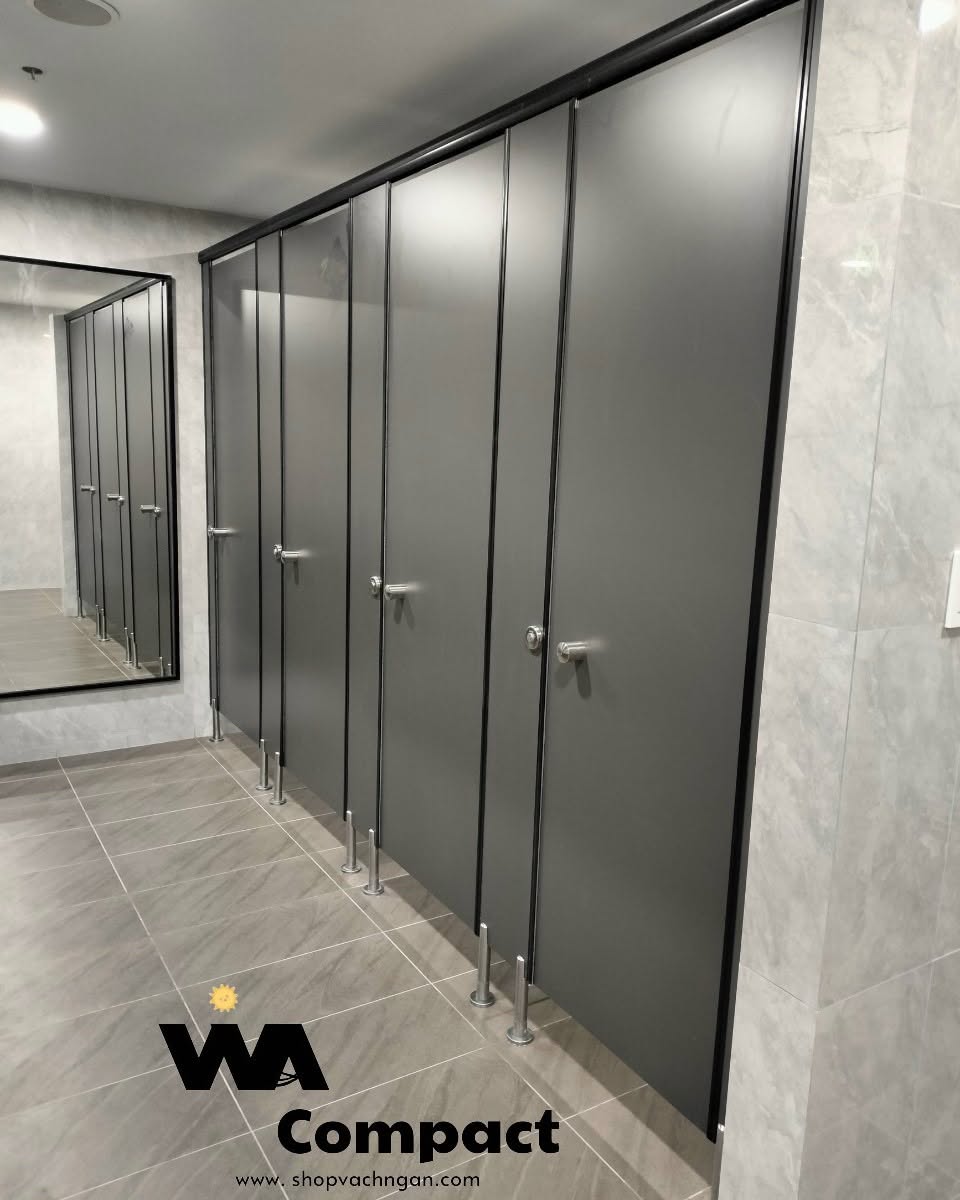 Thi Công Vách Ngăn Vệ Sinh Tấm Compact HPL
