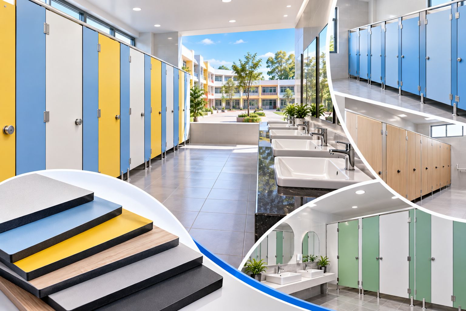 Thi Công Vách Ngăn Vệ Sinh Trường Học Tấm Compact Trọn Gói Tại Phú Yên