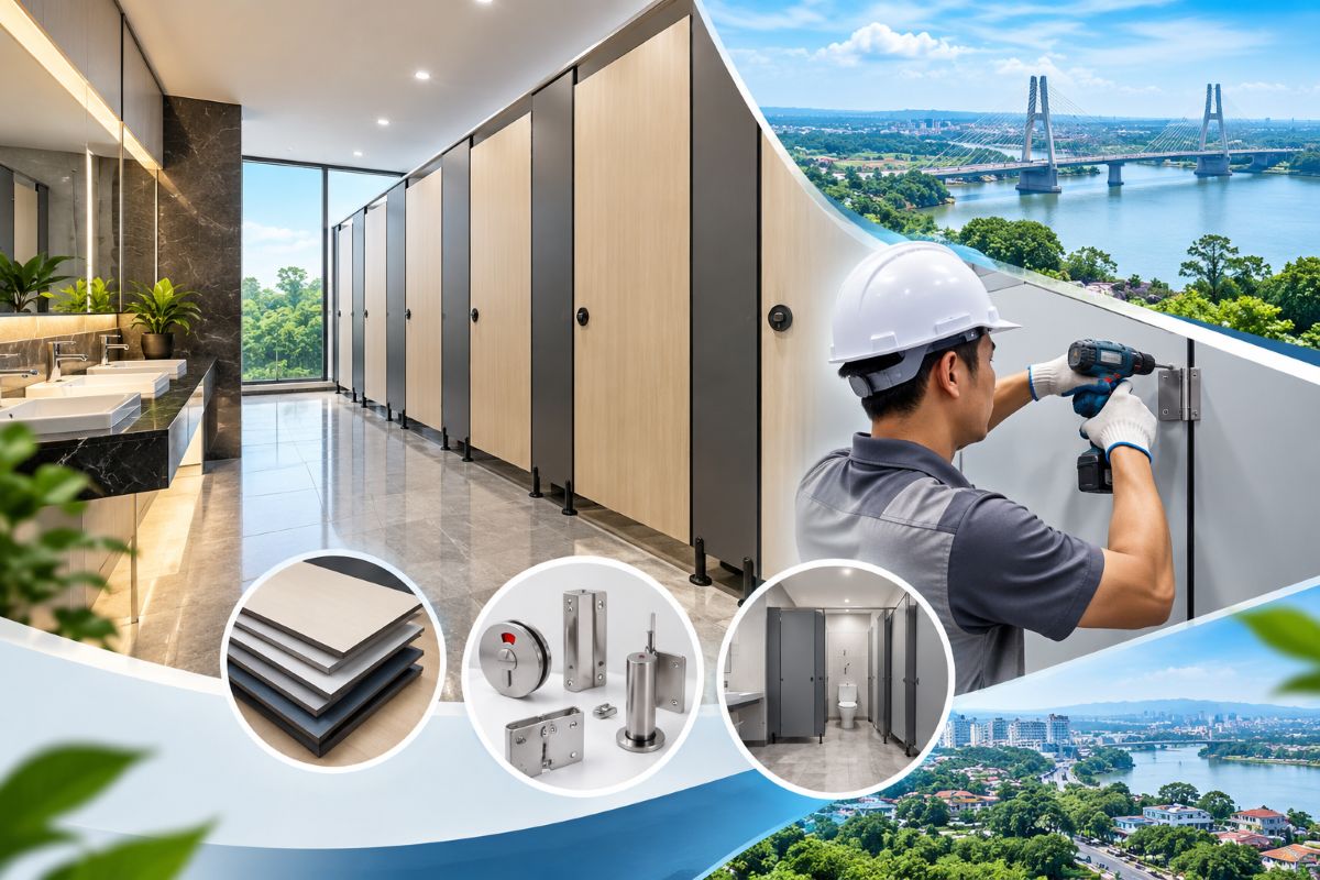 Thi Công Vách Ngăn Vệ Sinh Tấm Compact Trọn Gói Tại Đồng Nai Chuyên Nghiệp